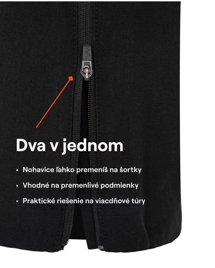 Odolné pánske turistické nohavice. prispôsobiteľné na šortky