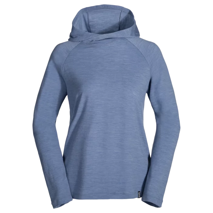 Voľná mikina z merino vlny so slučkami na palce a kapucňou