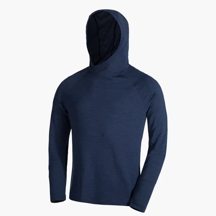 Voľná mikina z merino vlny so slučkami na palce a kapucňou