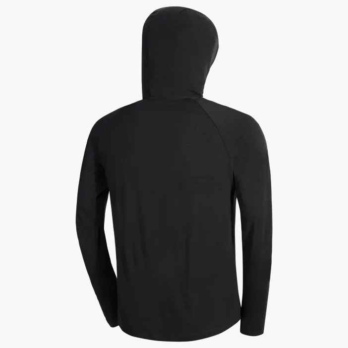 Voľná mikina z merino vlny so slučkami na palce a kapucňou