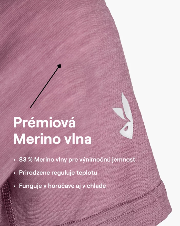 Krátkorukávové tričko z jemnej merino vlny.