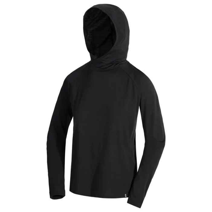 Voľná mikina z merino vlny so slučkami na palce a kapucňou