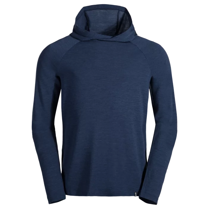 Voľná mikina z merino vlny so slučkami na palce a kapucňou