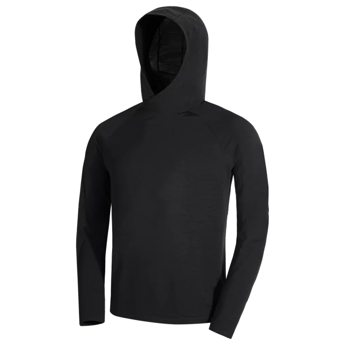 Voľná mikina z merino vlny so slučkami na palce a kapucňou