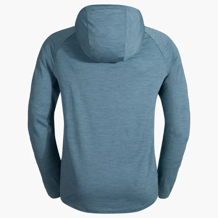 Voľná mikina z merino vlny so slučkami na palce a kapucňou