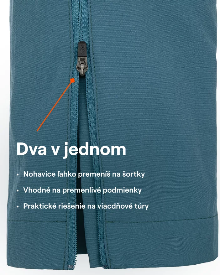 Odolné pánske turistické nohavice. prispôsobiteľné na šortky