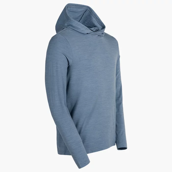 Voľná mikina z merino vlny so slučkami na palce a kapucňou