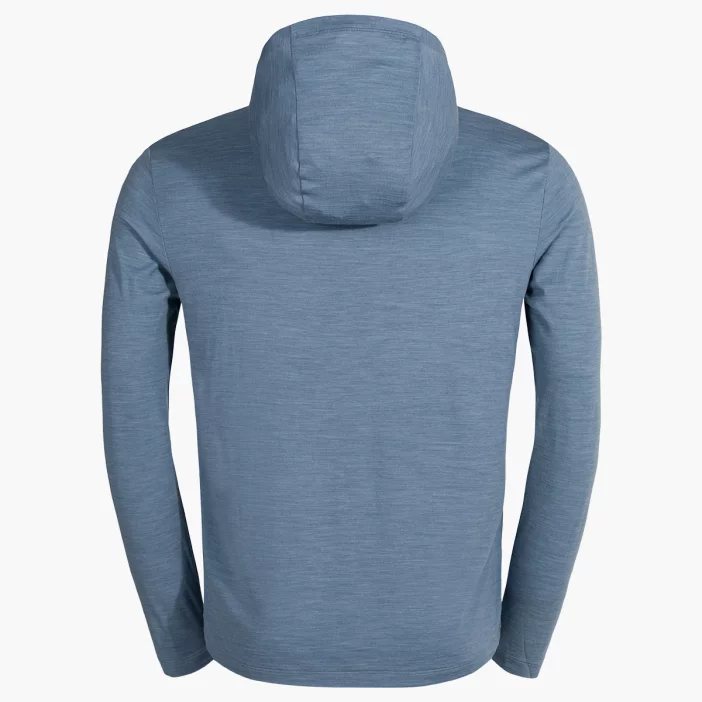 Voľná mikina z merino vlny so slučkami na palce a kapucňou