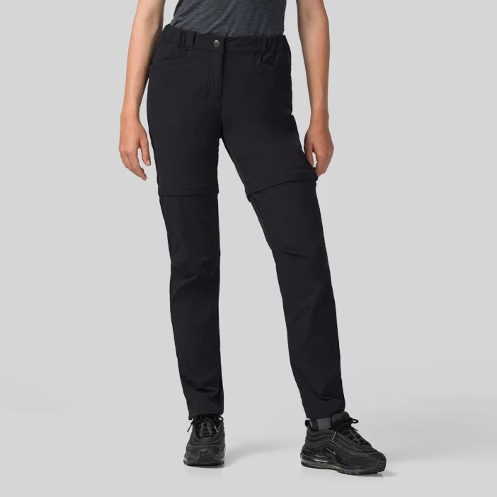 Odolné dámske turistické nohavice prispôsobiteľné na šortky.