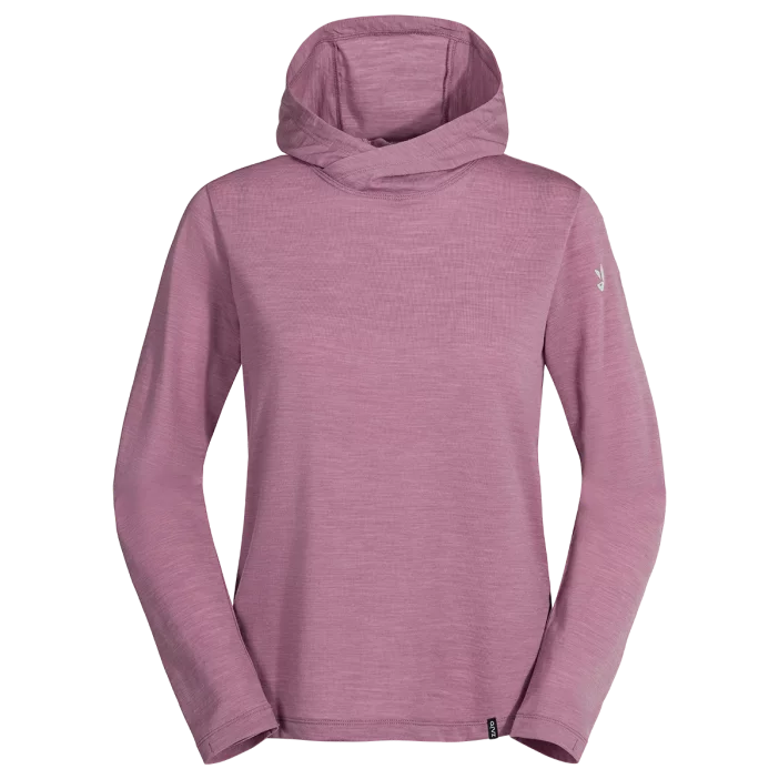 Voľná mikina z merino vlny so slučkami na palce a kapucňou