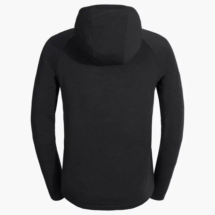 Voľná mikina z merino vlny so slučkami na palce a kapucňou