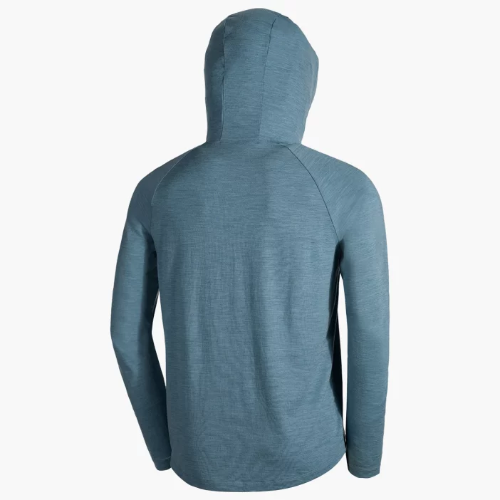 Voľná mikina z merino vlny so slučkami na palce a kapucňou