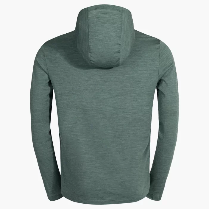 Voľná mikina z merino vlny so slučkami na palce a kapucňou