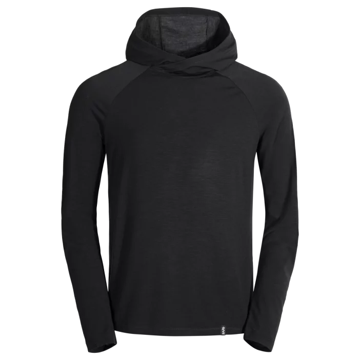 Voľná mikina z merino vlny so slučkami na palce a kapucňou