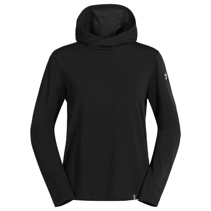 Voľná mikina z merino vlny so slučkami na palce a kapucňou