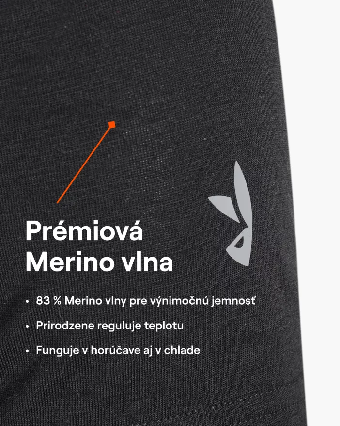 Krátkorukávové tričko z jemnej merino vlny.
