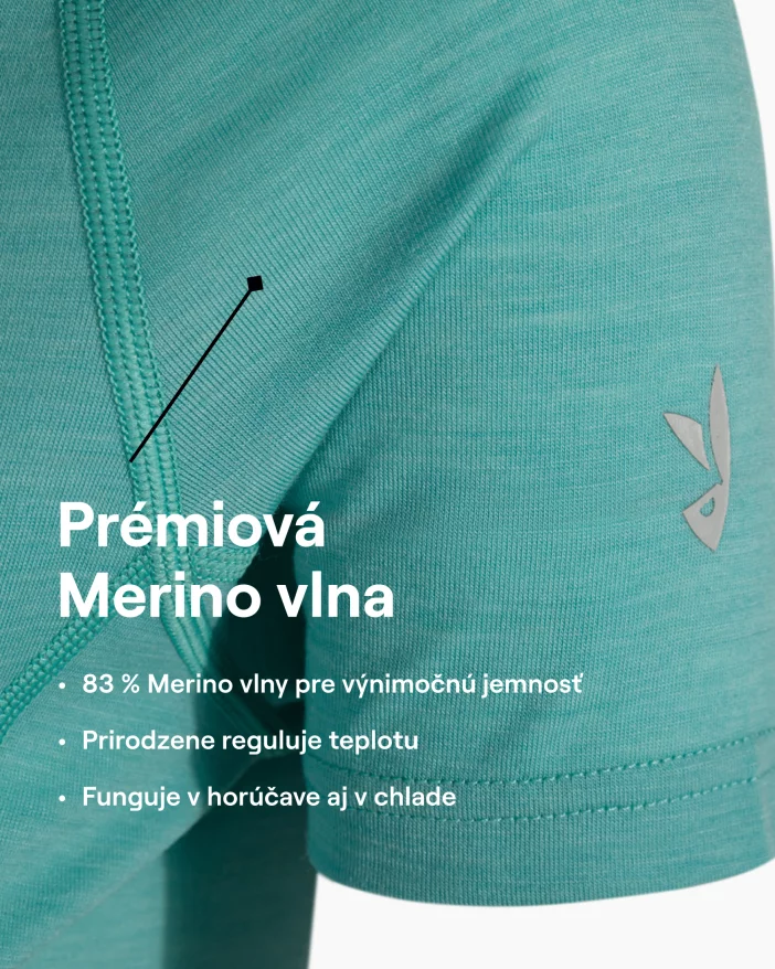 Krátkorukávové tričko z jemnej merino vlny.