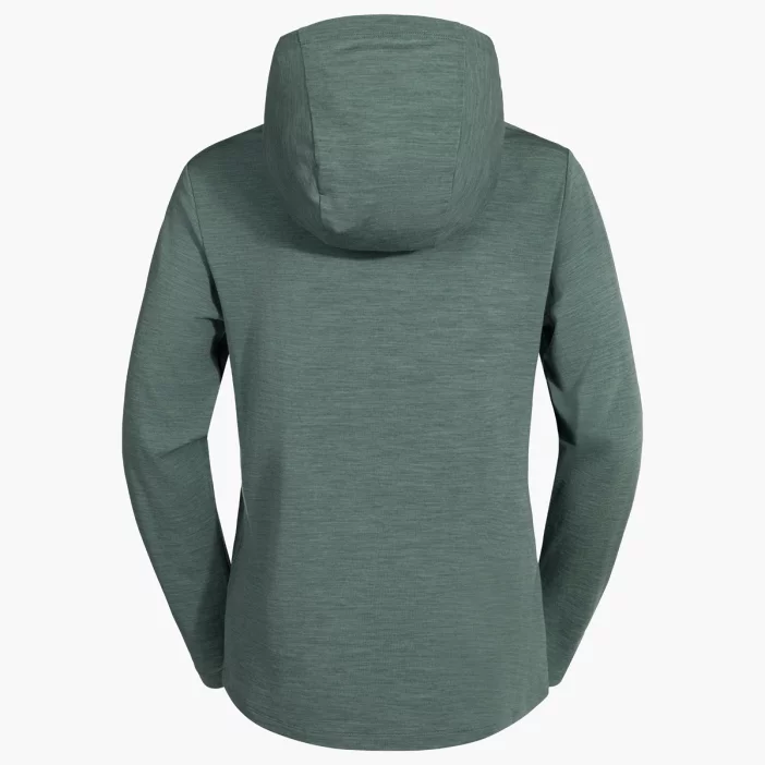 Voľná mikina z merino vlny so slučkami na palce a kapucňou