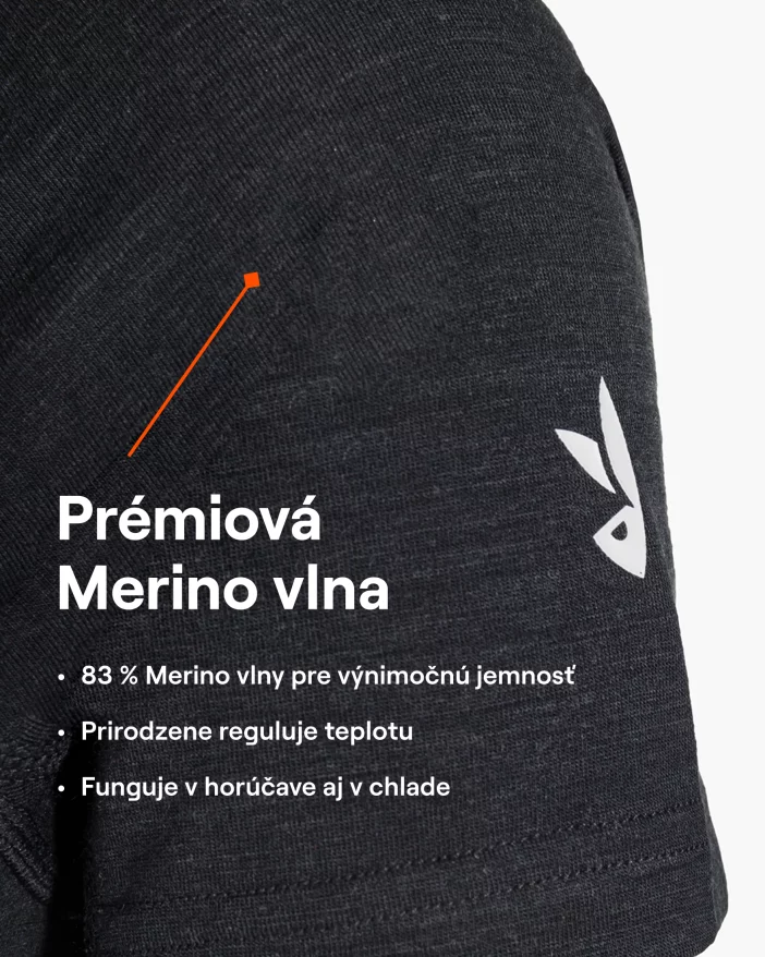 Krátkorukávové tričko z jemnej merino vlny.