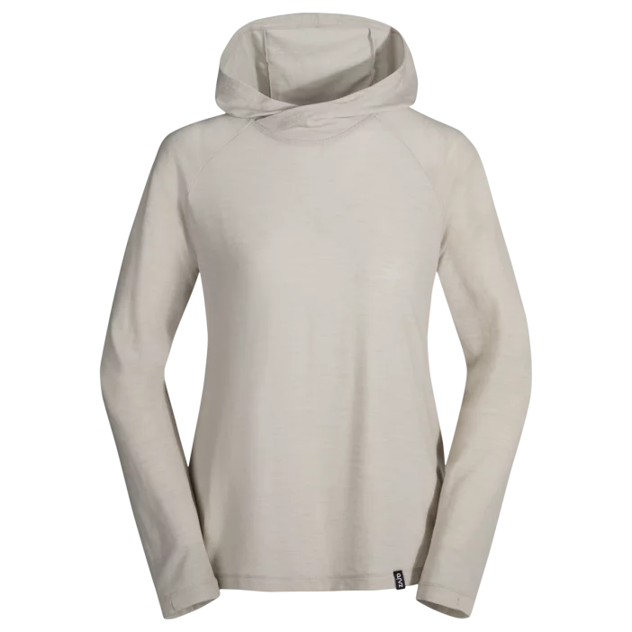 Voľná mikina z merino vlny so slučkami na palce a kapucňou