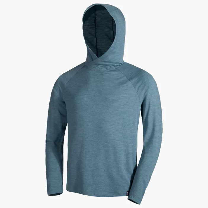 Voľná mikina z merino vlny so slučkami na palce a kapucňou