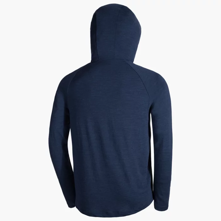 Voľná mikina z merino vlny so slučkami na palce a kapucňou