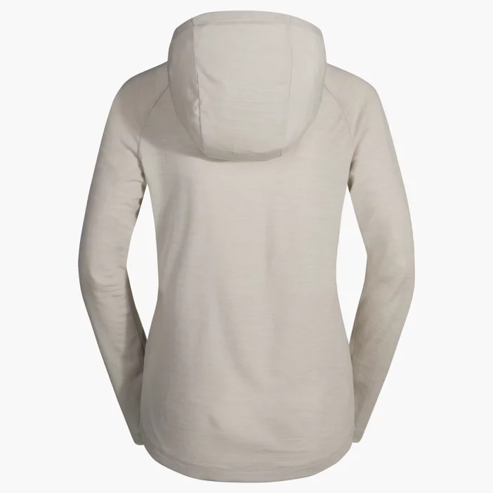 Voľná mikina z merino vlny so slučkami na palce a kapucňou