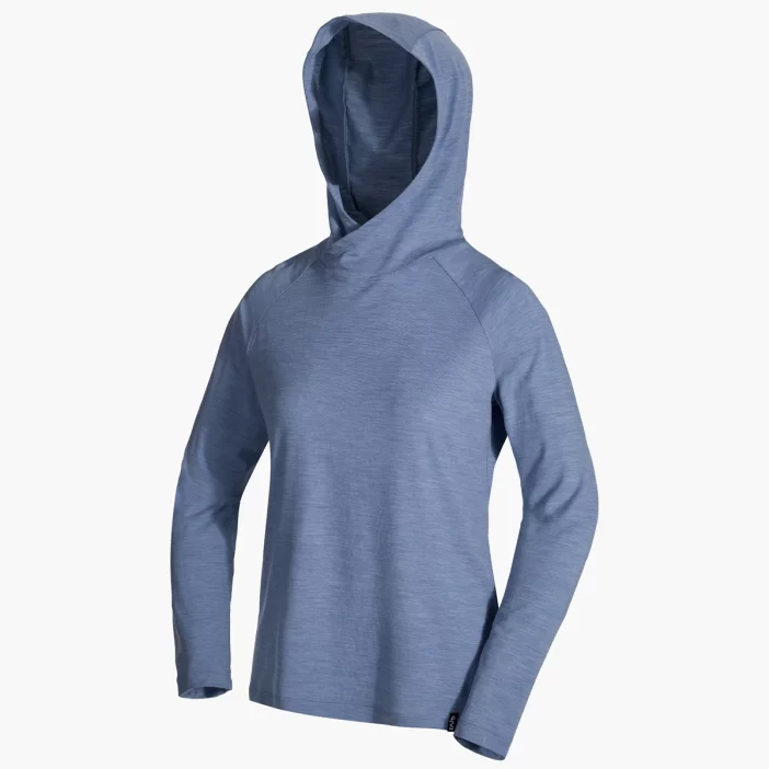 Voľná mikina z merino vlny so slučkami na palce a kapucňou