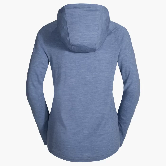 Voľná mikina z merino vlny so slučkami na palce a kapucňou