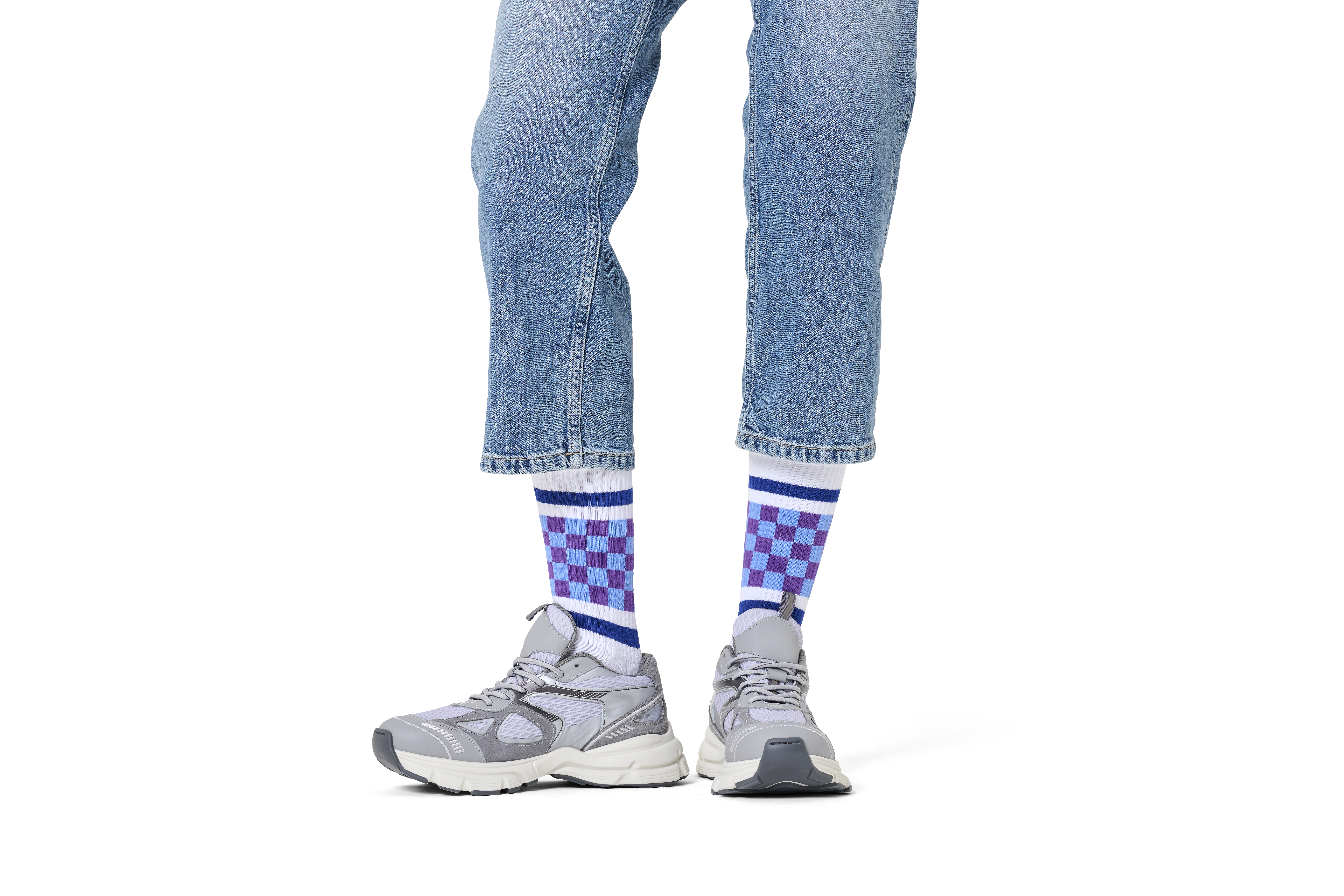 Checked Stripe Sneaker Sock