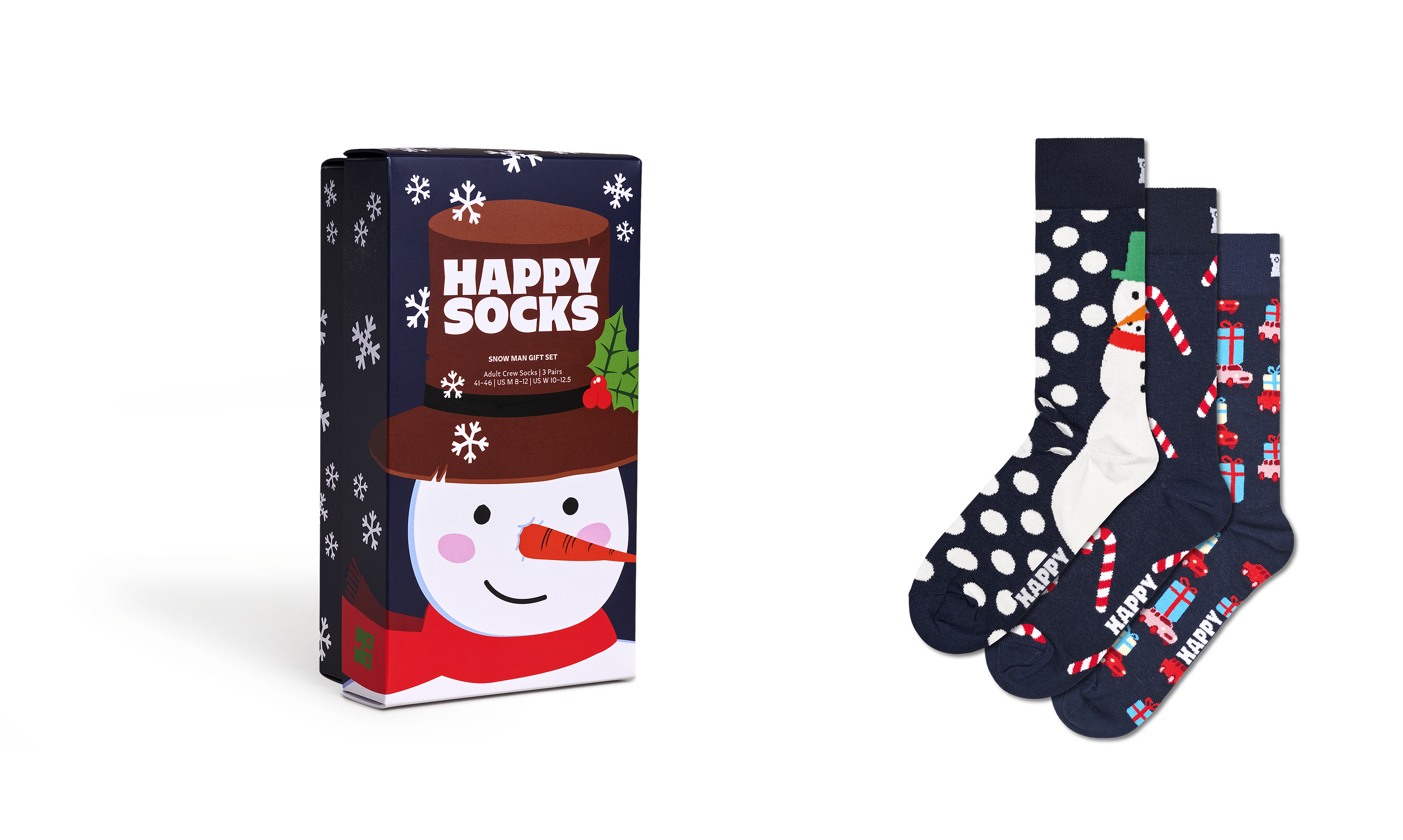 3-Pack Holiday Navy Socks Gift Set