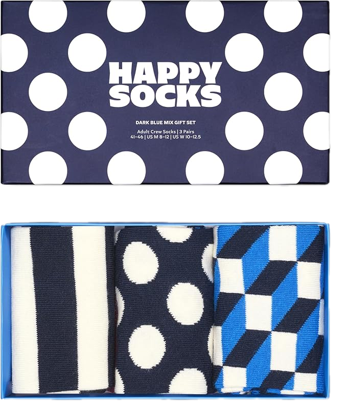 3-Pack Dark Blue Mix Socks Gift Set
