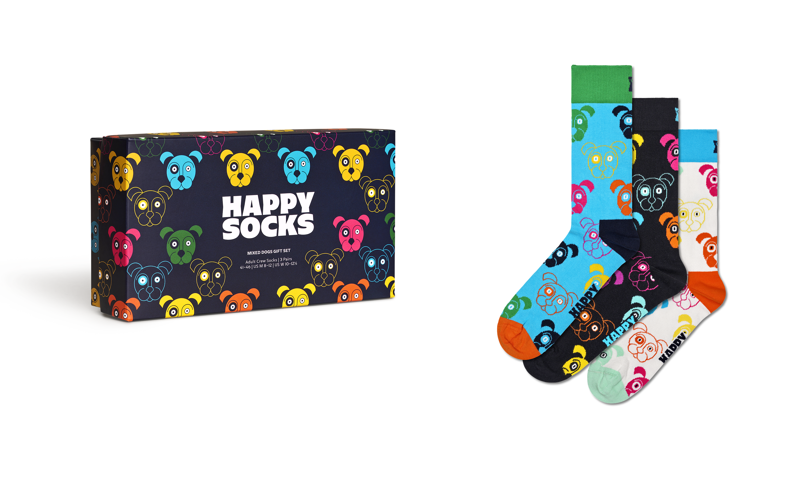 3-Pack Mixed Dog Socks Gift Set