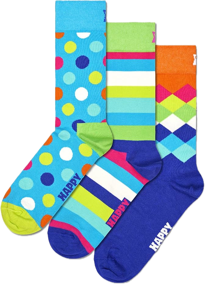 3-Pack Light Blue Mix Socks Gift Set