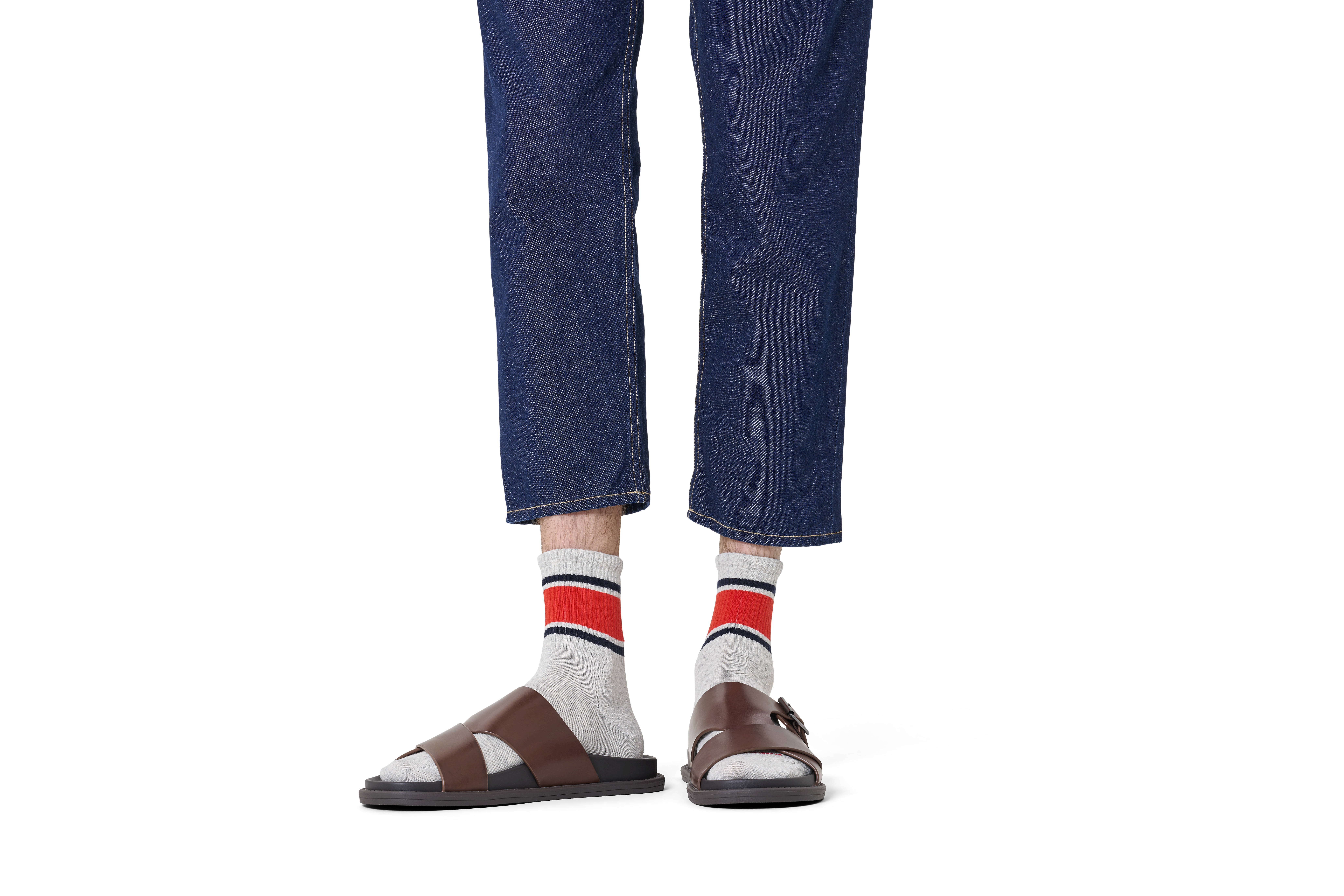 Simple Stripe 1/2 Crew Sneaker Sock