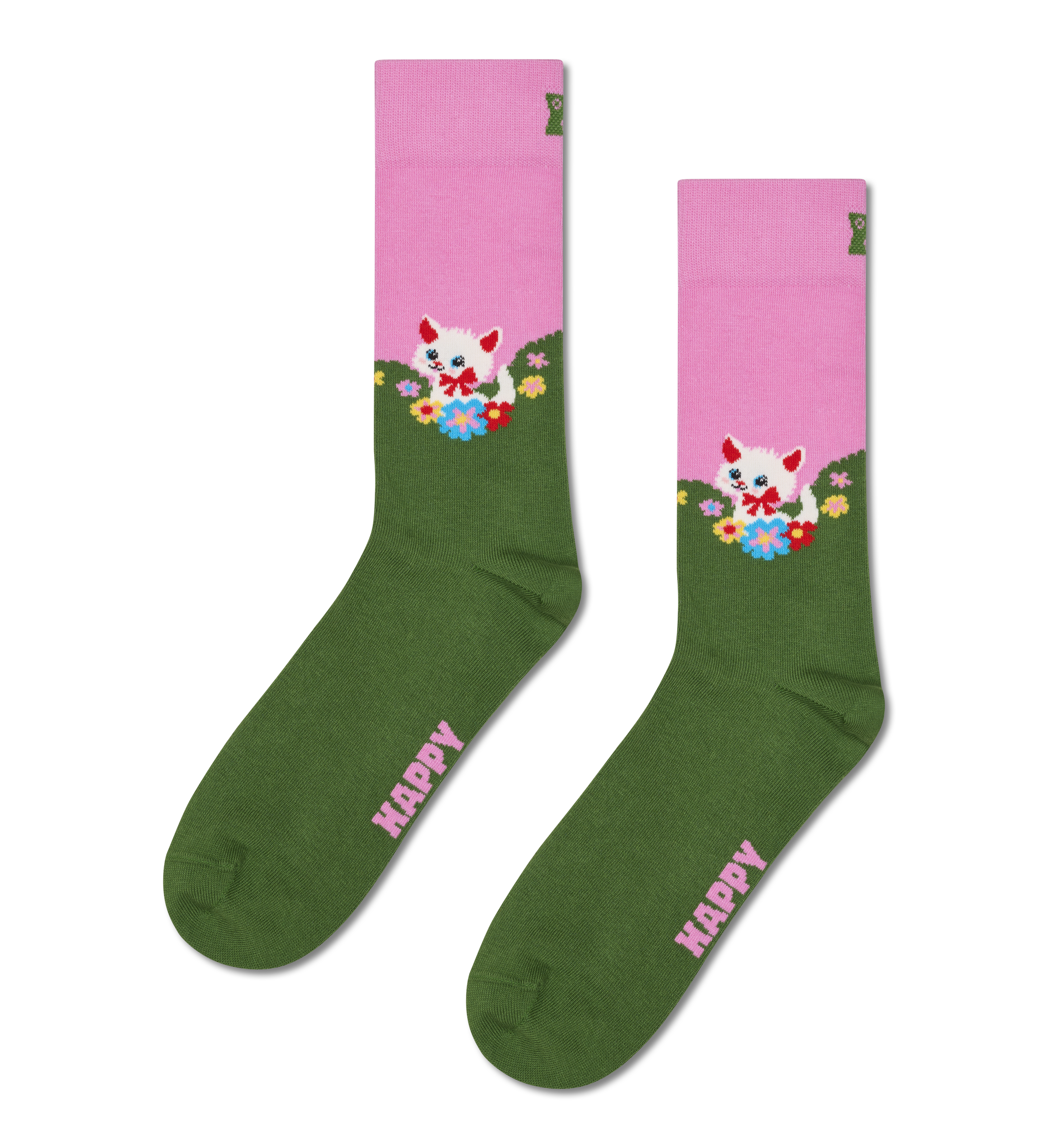 Kitten And Flowers Sock