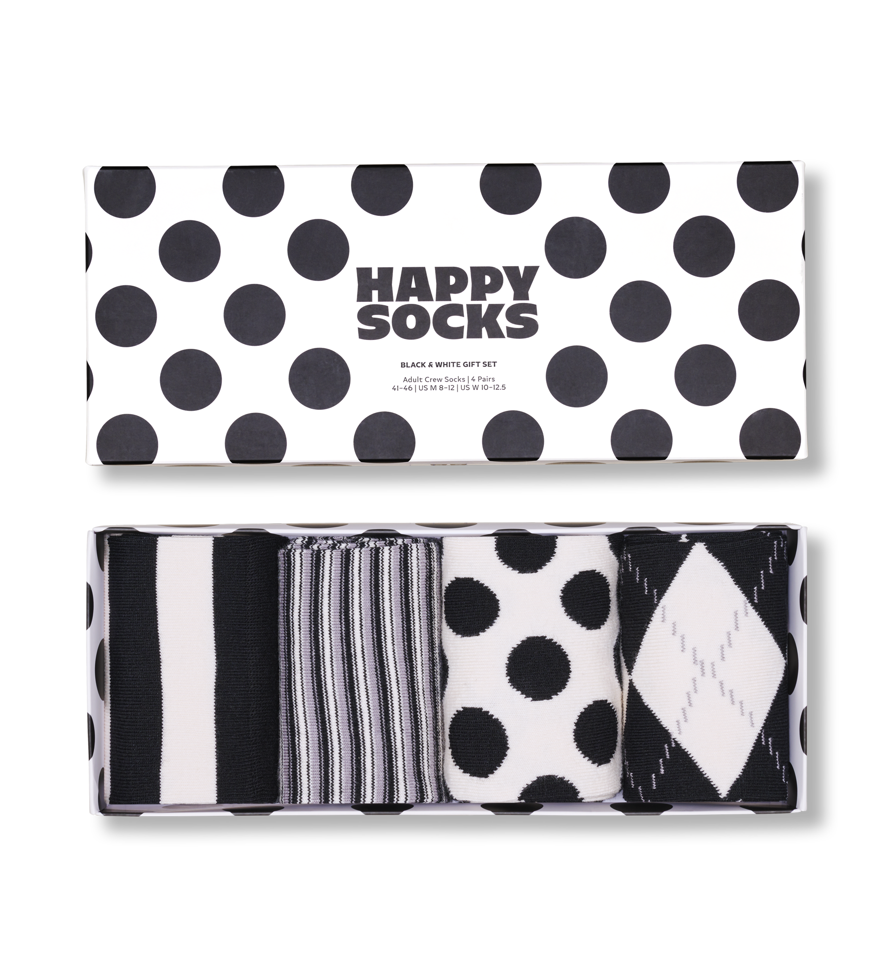 4-Pack Black And White Socks Gift Set