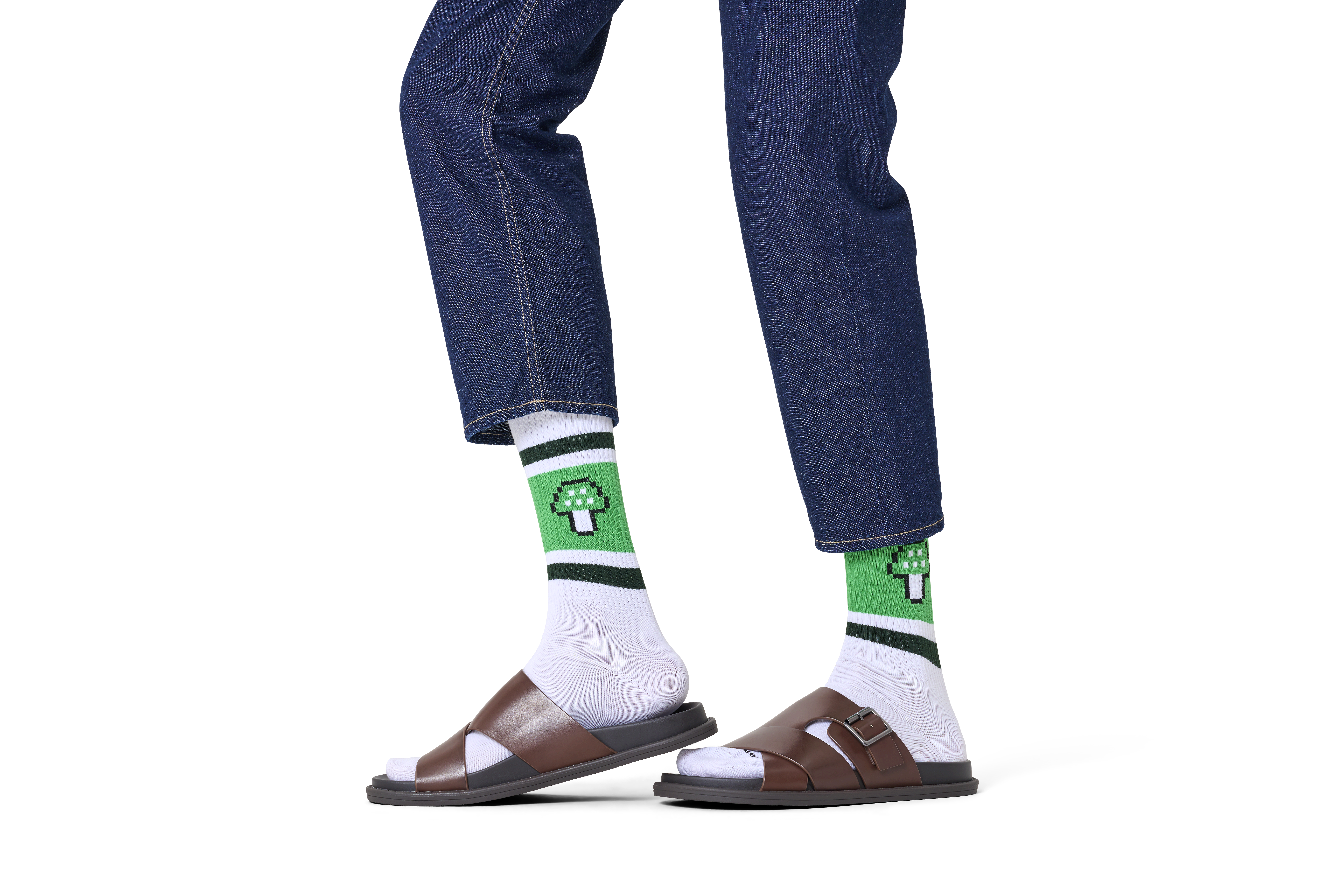 Mushroom Stripe Sneaker Sock