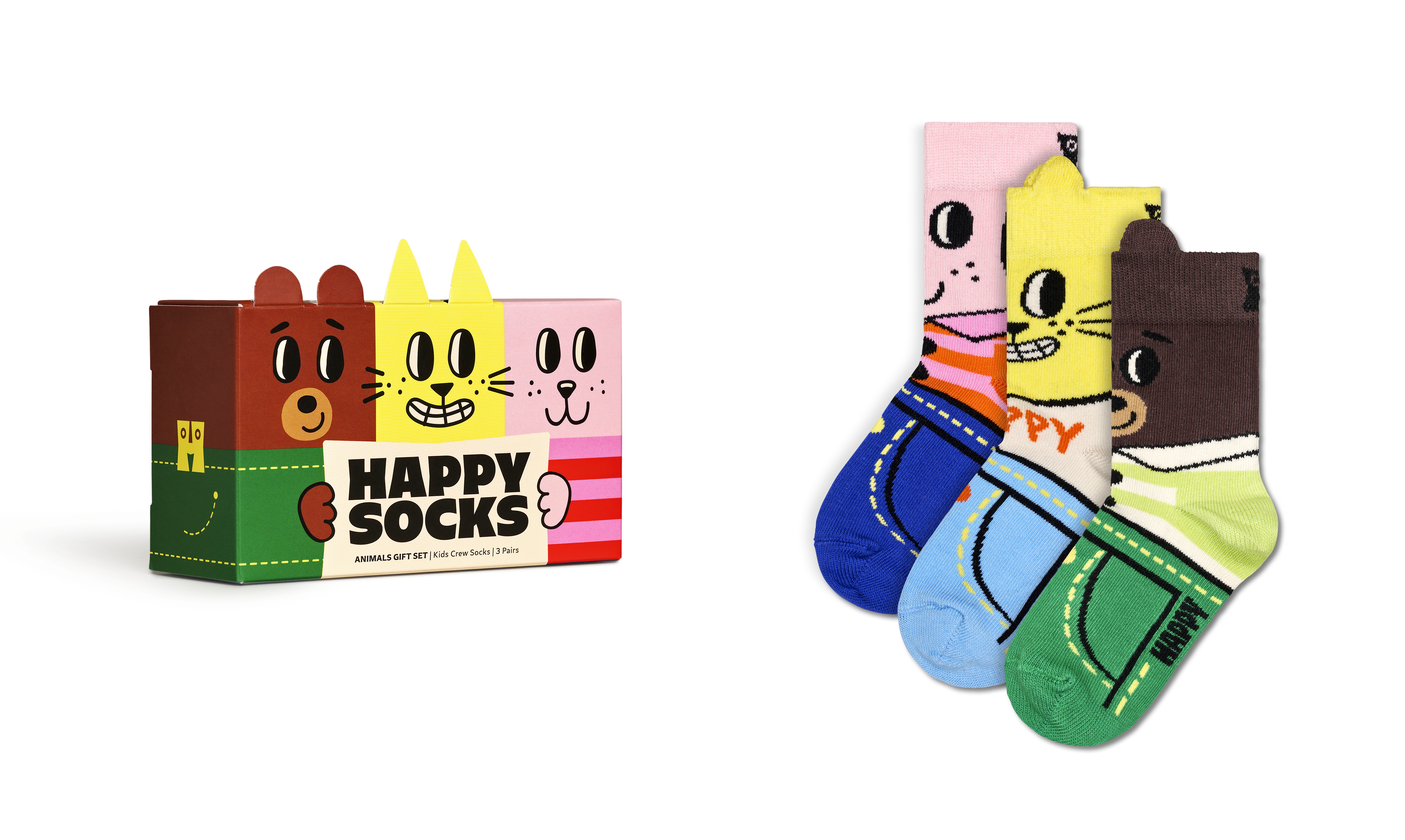 Kids 3-Pack Animal Socks Gift Set