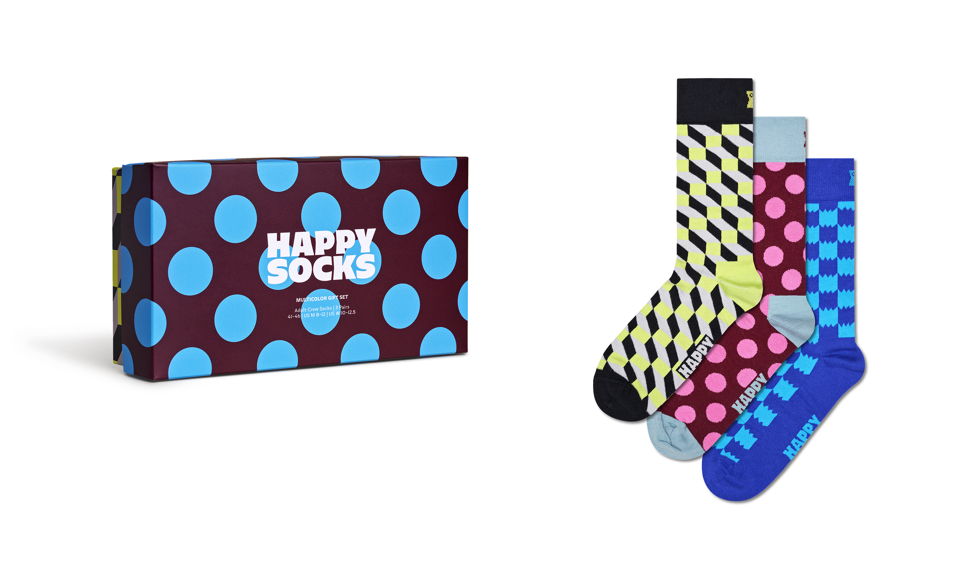 3-Pack Multicolor Socks Gift Set