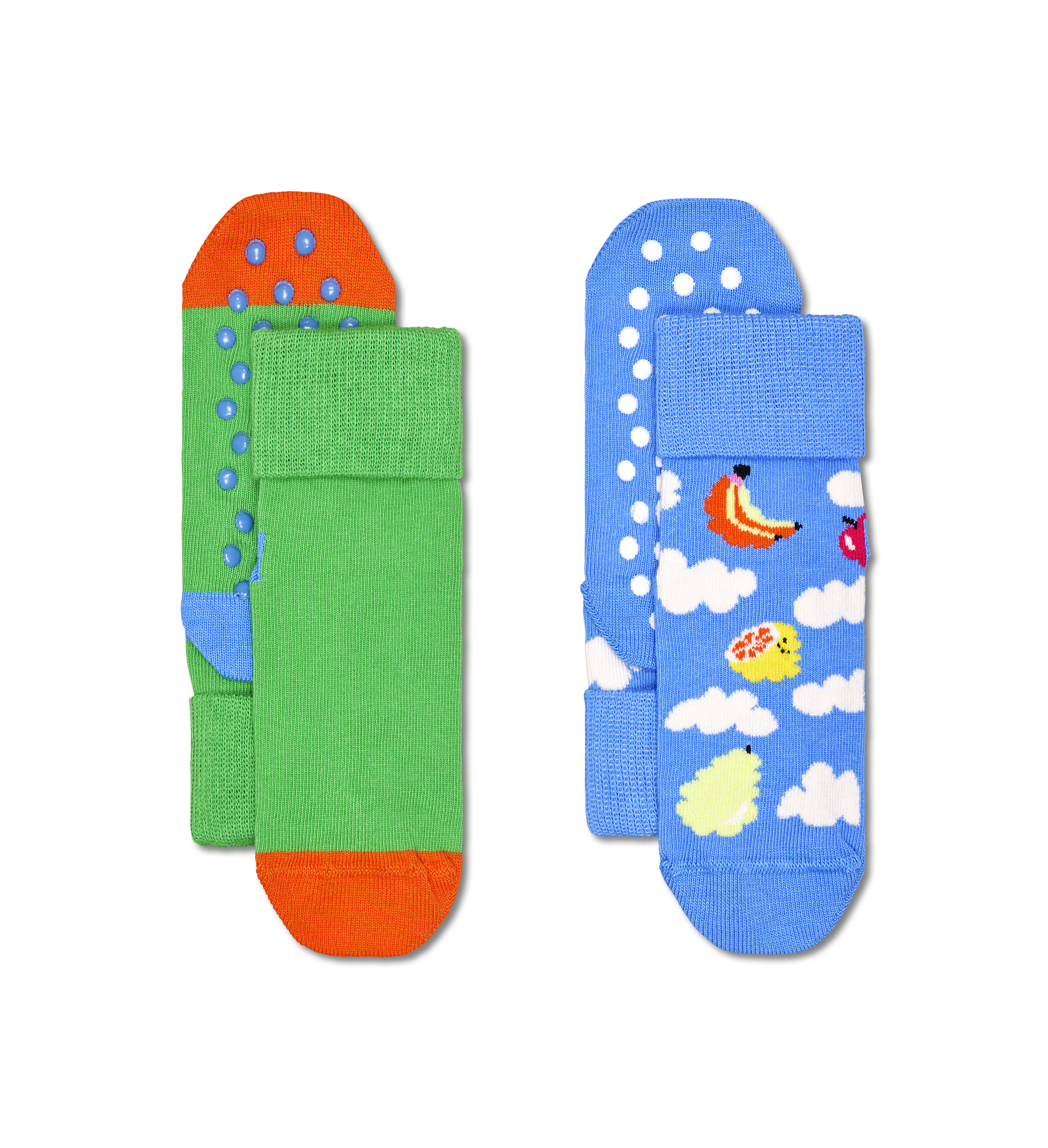 Kids 2-Pack Cloudy Fruit Anti-Slip Socks