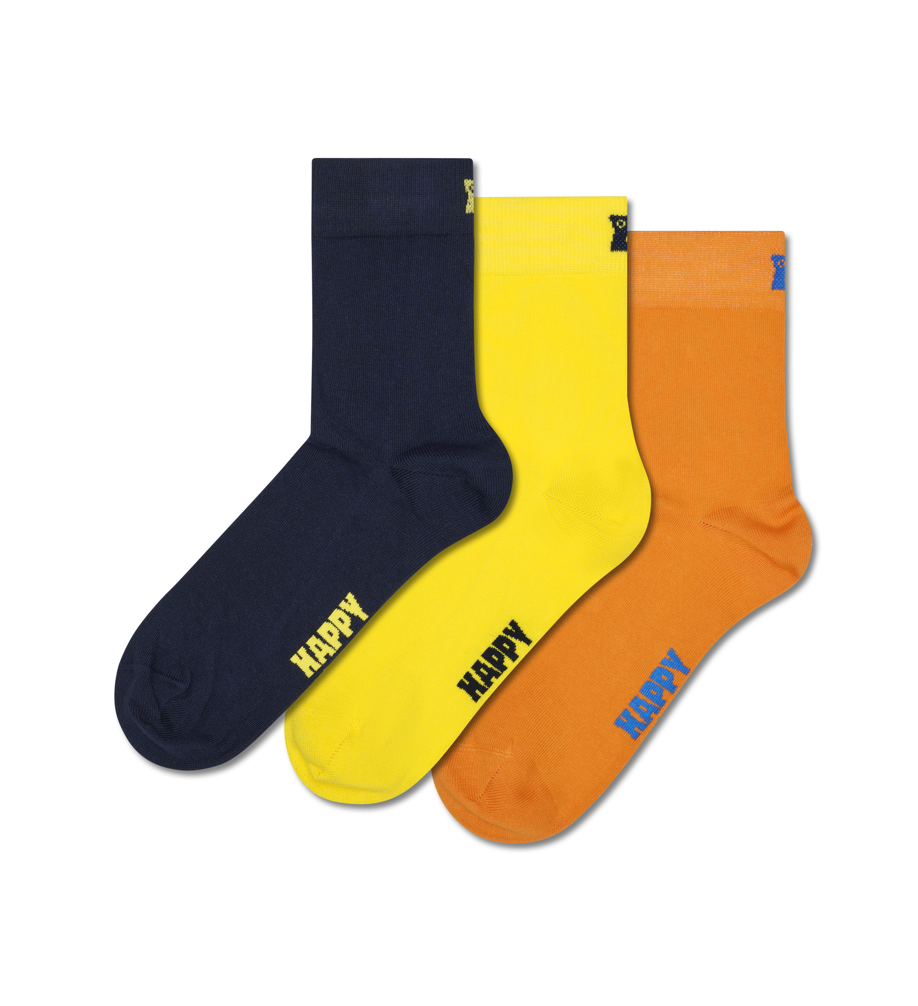 3-Pack Solid Short Crew Socks