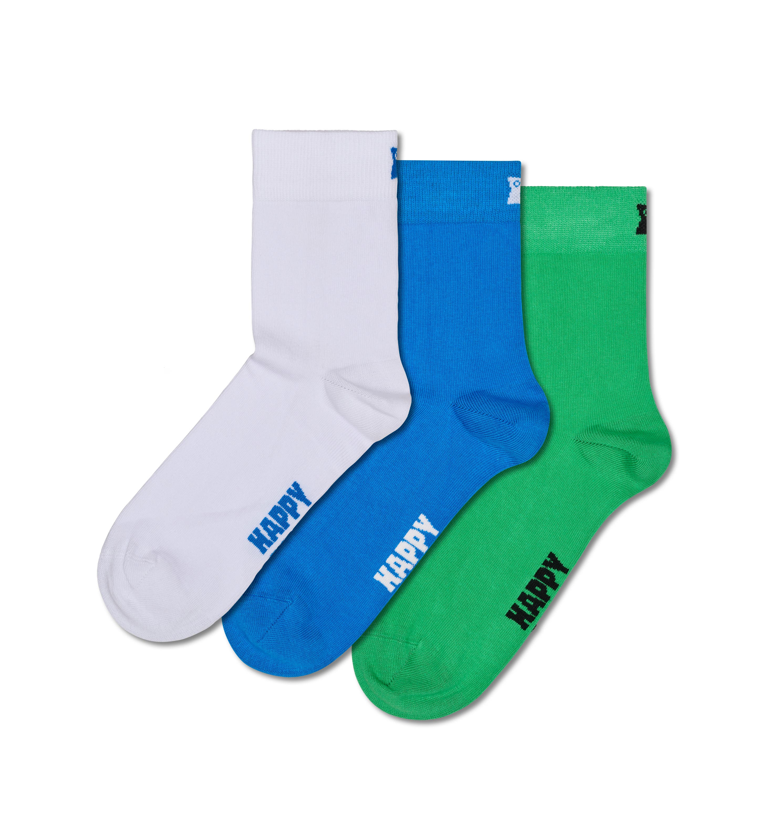 3-Pack Solid Short Crew Socks