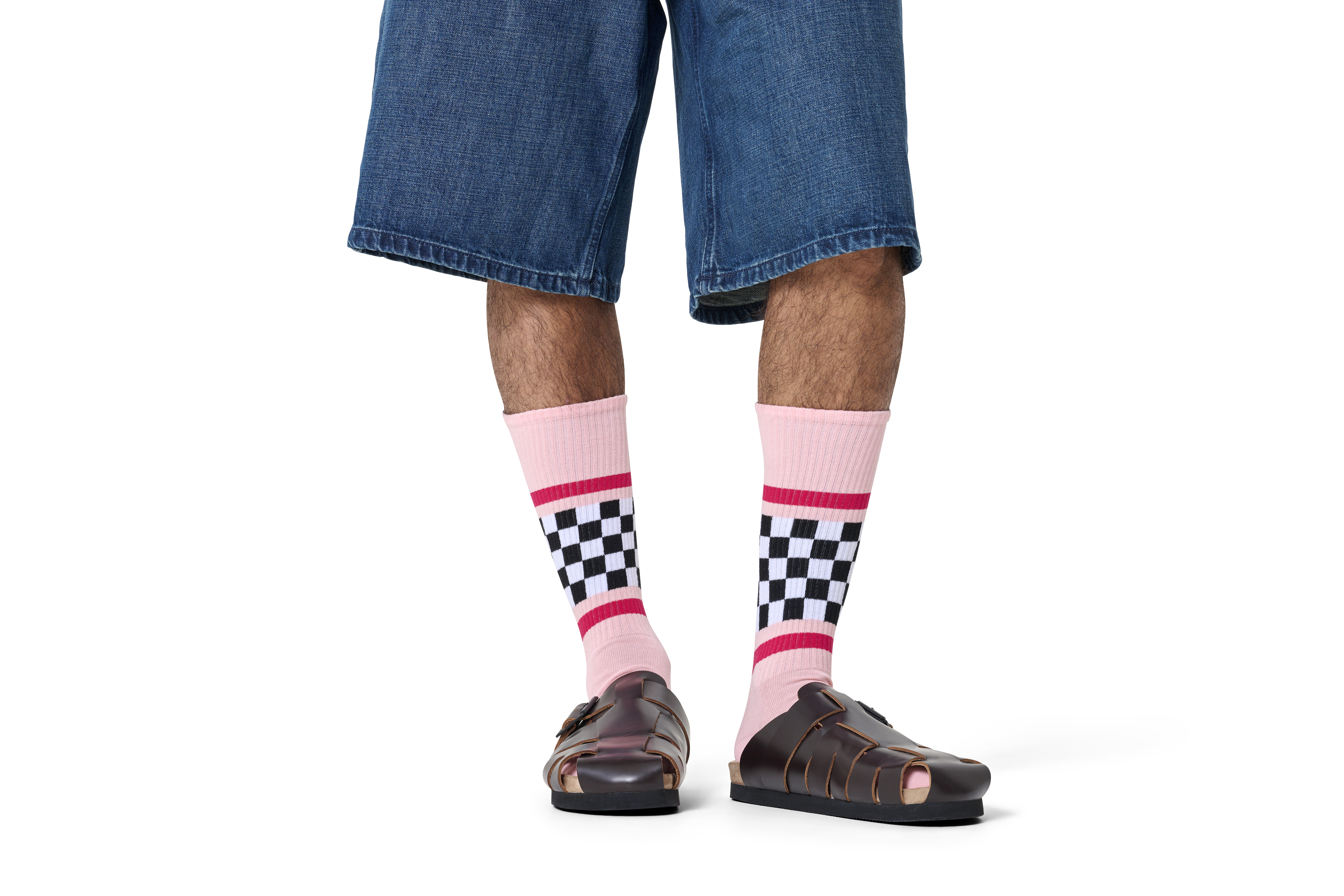 Checked Stripe Sneaker Sock