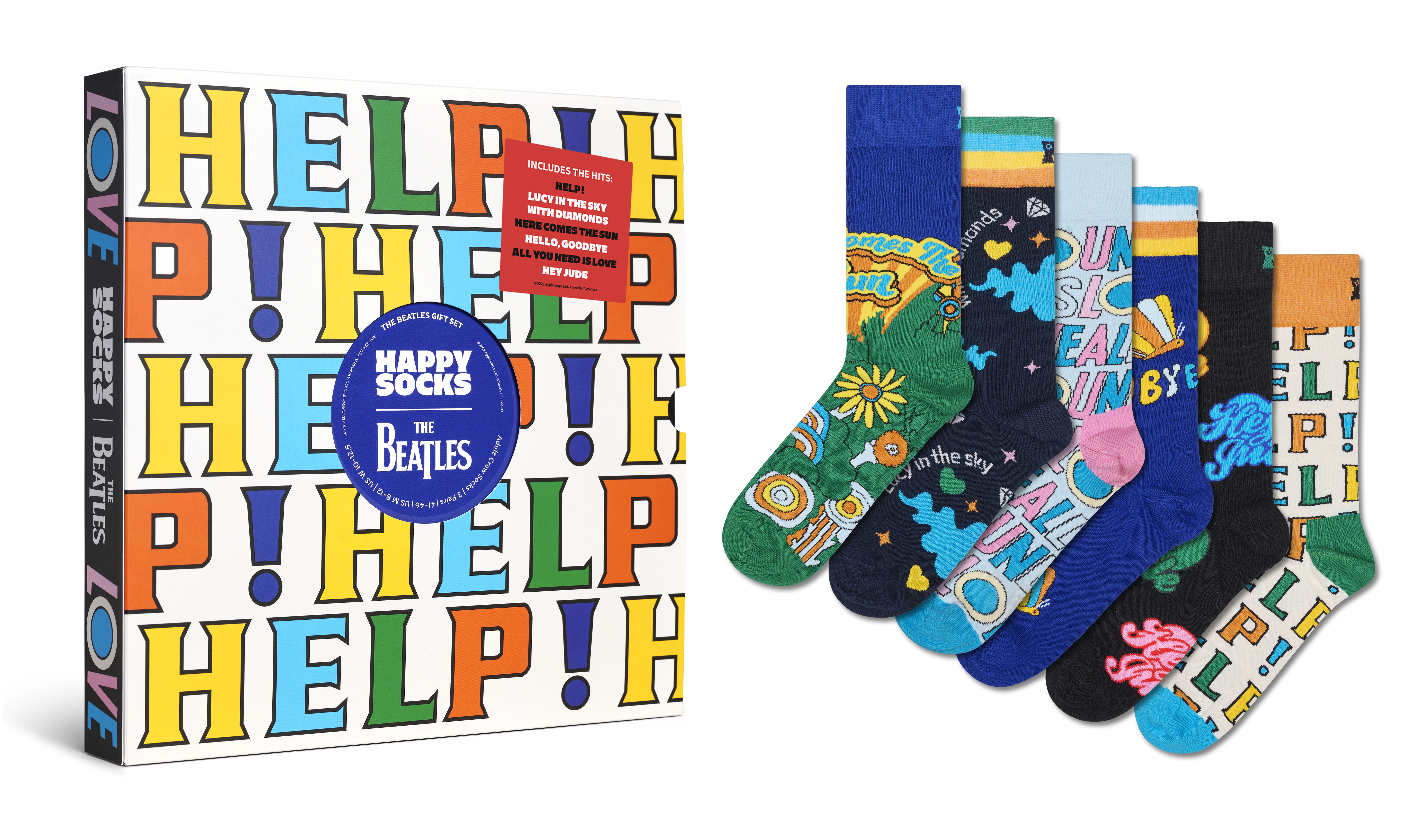 The Beatles 6-Pack Socks Gift Set