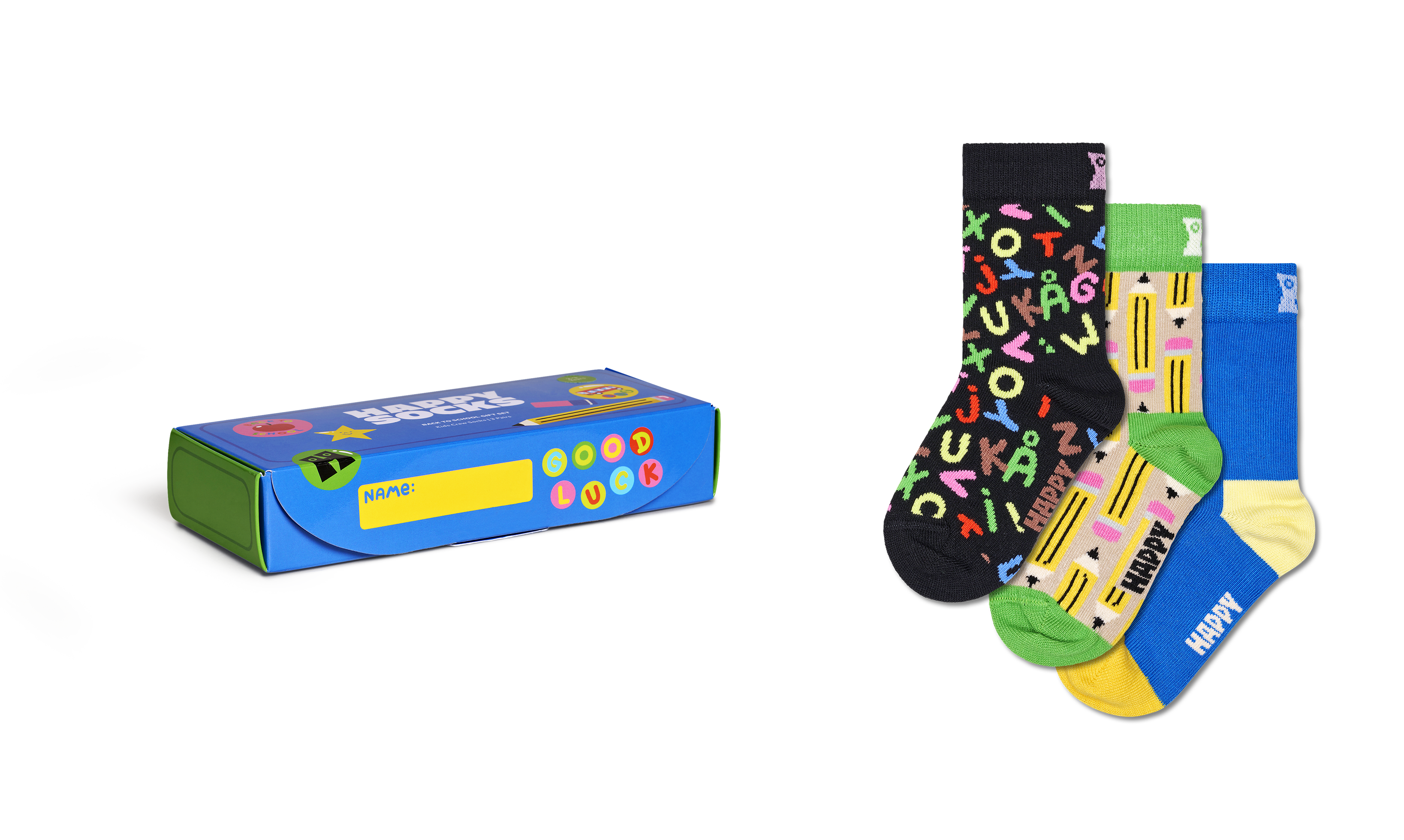 Kids 3-Pack Back To School Socks Gift Set