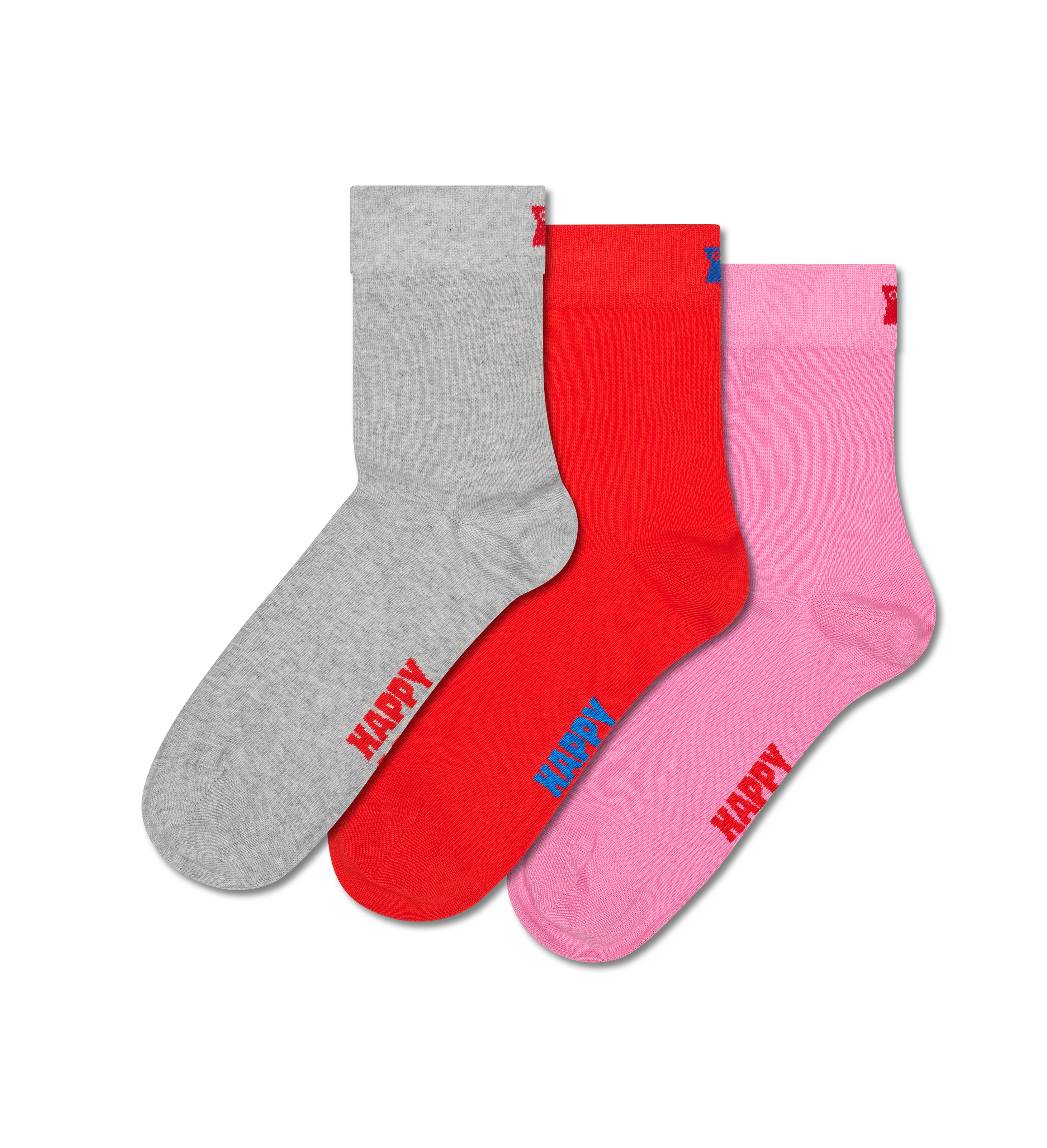 3-Pack Solid Short Crew Socks