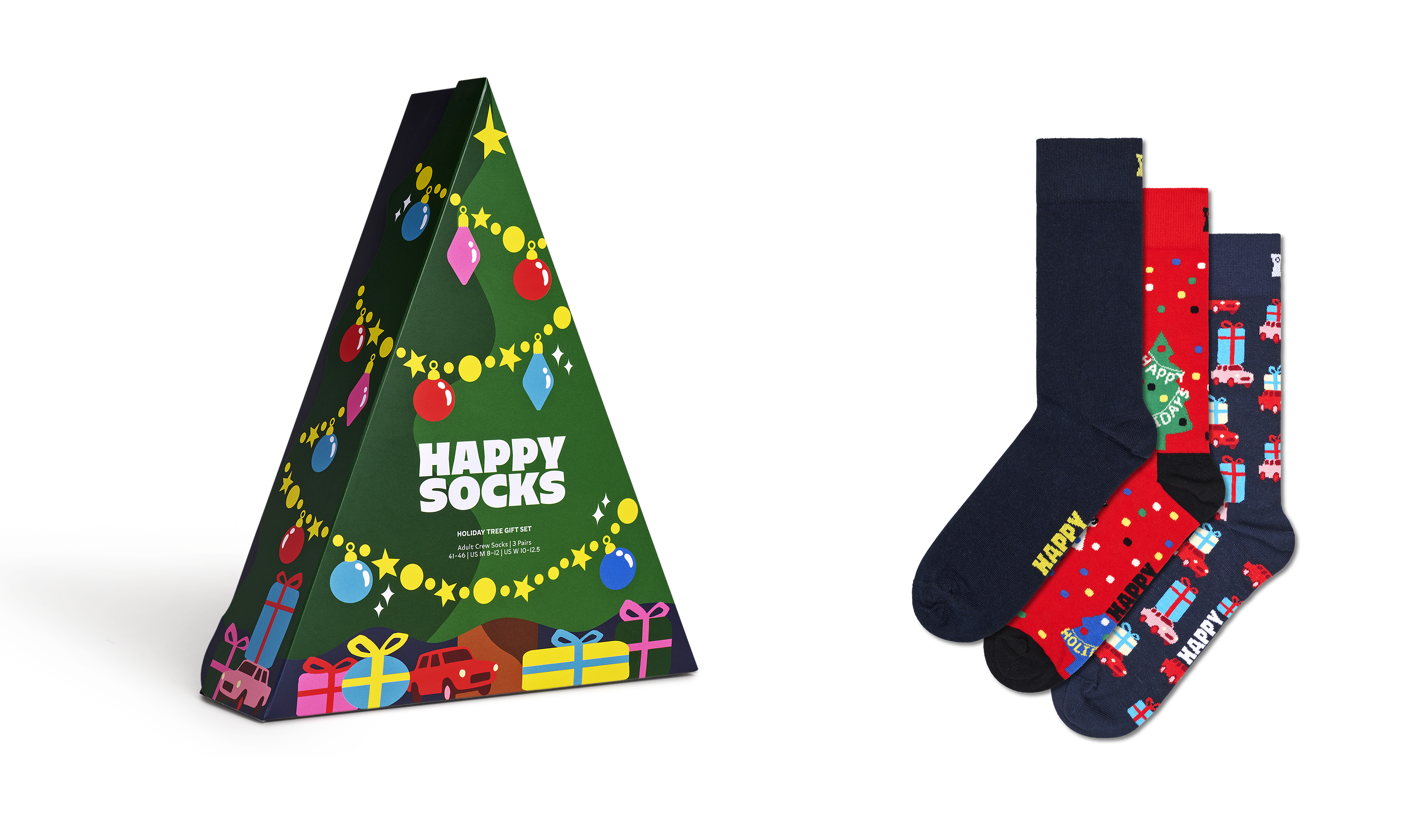 3-Pack Holiday Tree Socks Gift Set