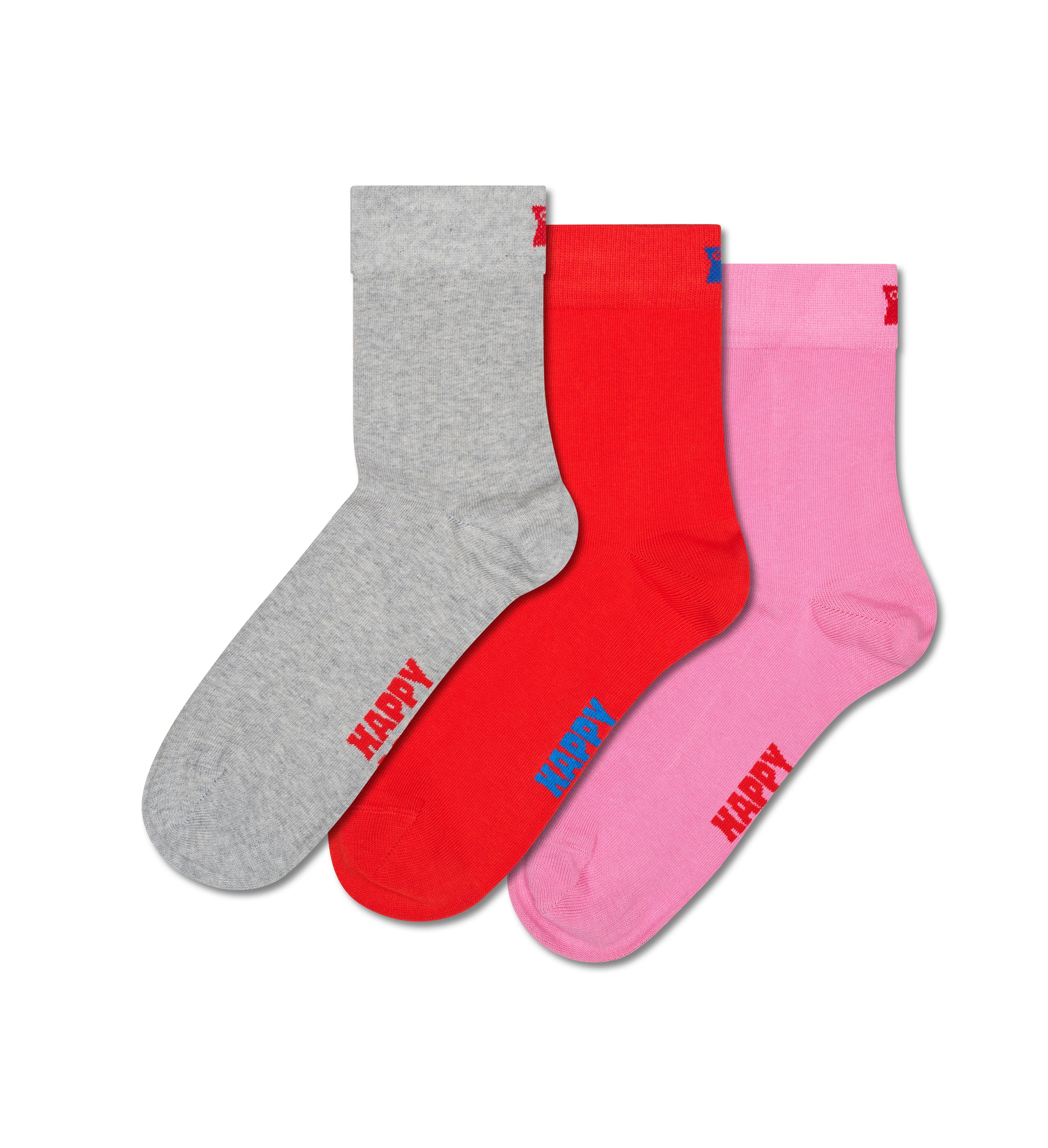 3-Pack Solid Short Crew Socks