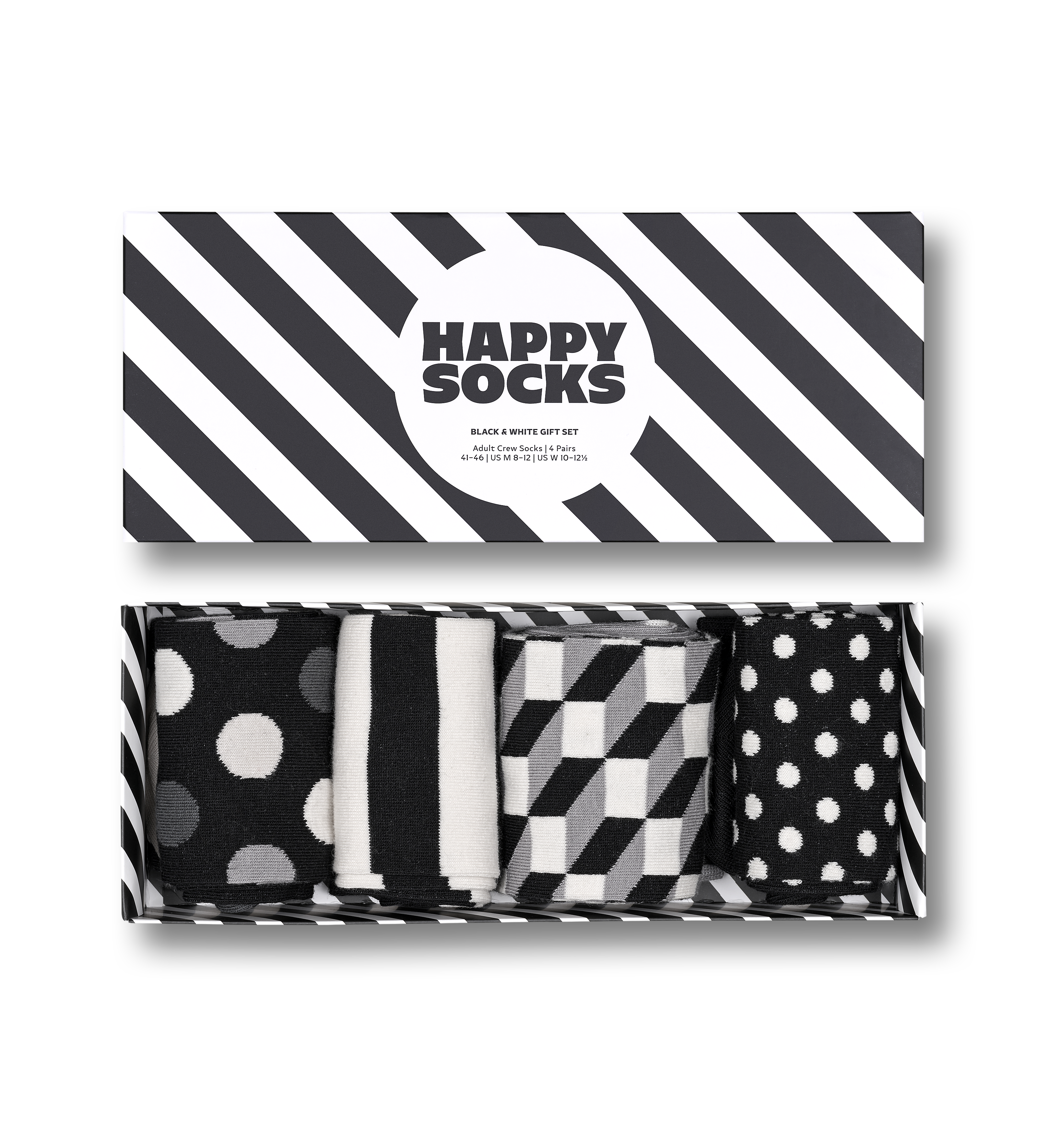 4-Pack Classic Black & White Socks Gift Set